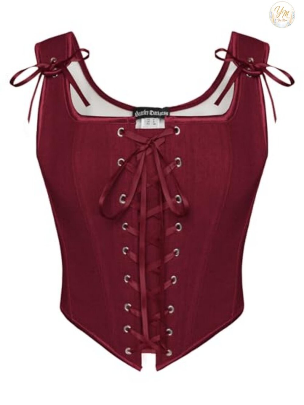 Renaissance Corset Top Lace Up Overbust Bustier Imitation Linen